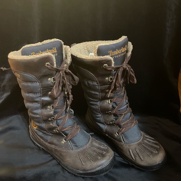 Timberland Women's Brown Mount Holly Leather Mid-Calf Winter Boots - Picture 2 of 5